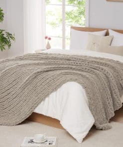 Manta de Punto Grueso L'AGRATY: 50''x60'' -Lino Claro