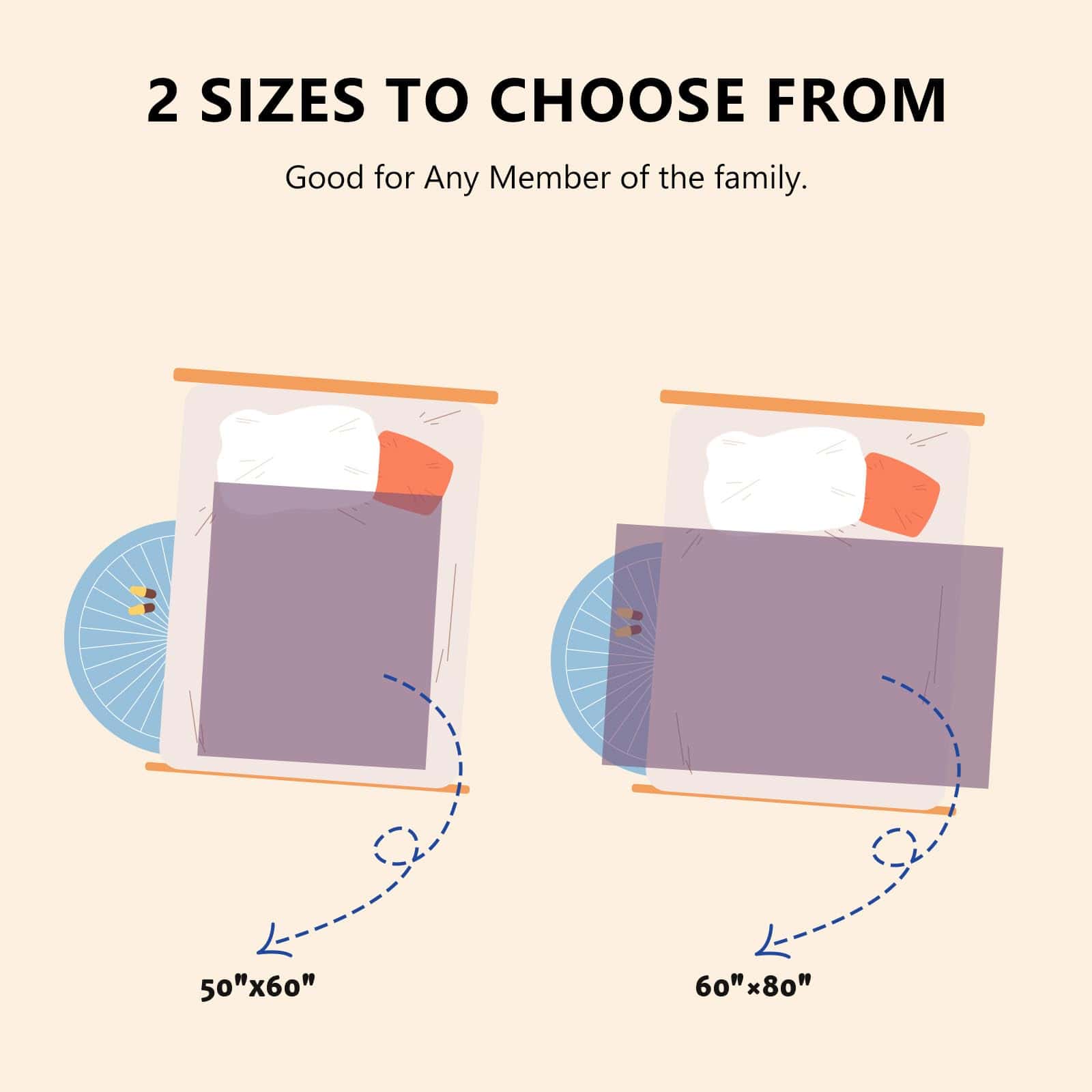 Manta de Punto Grueso L'AGRATY: 50''x60'' -Púrpura Profundo - Imagen 5