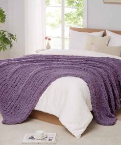 Manta de Punto Grueso L'AGRATY: 50''x60'' -Púrpura Profundo