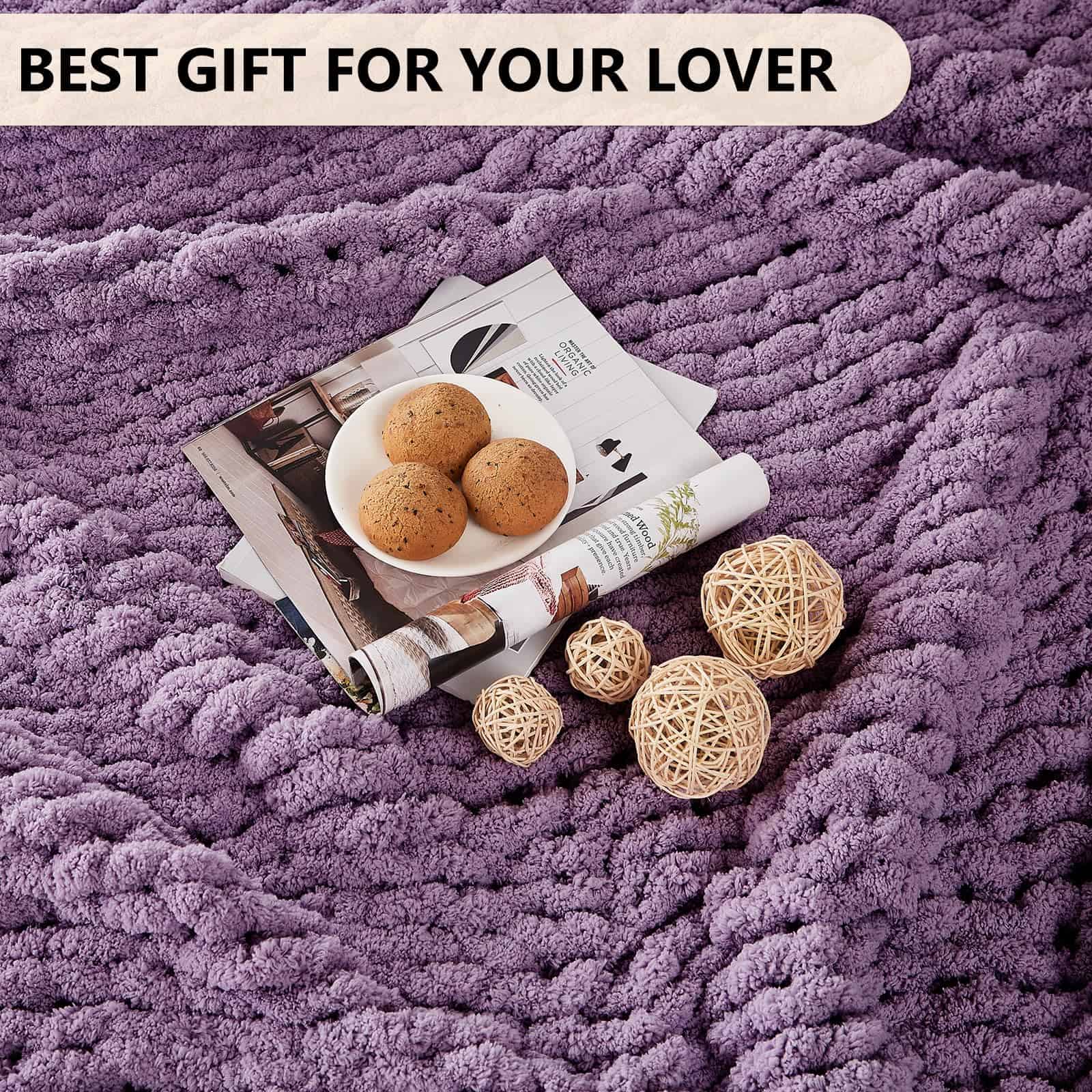 Manta de Punto Grueso L'AGRATY: 50''x60'' -Púrpura Profundo - Imagen 7