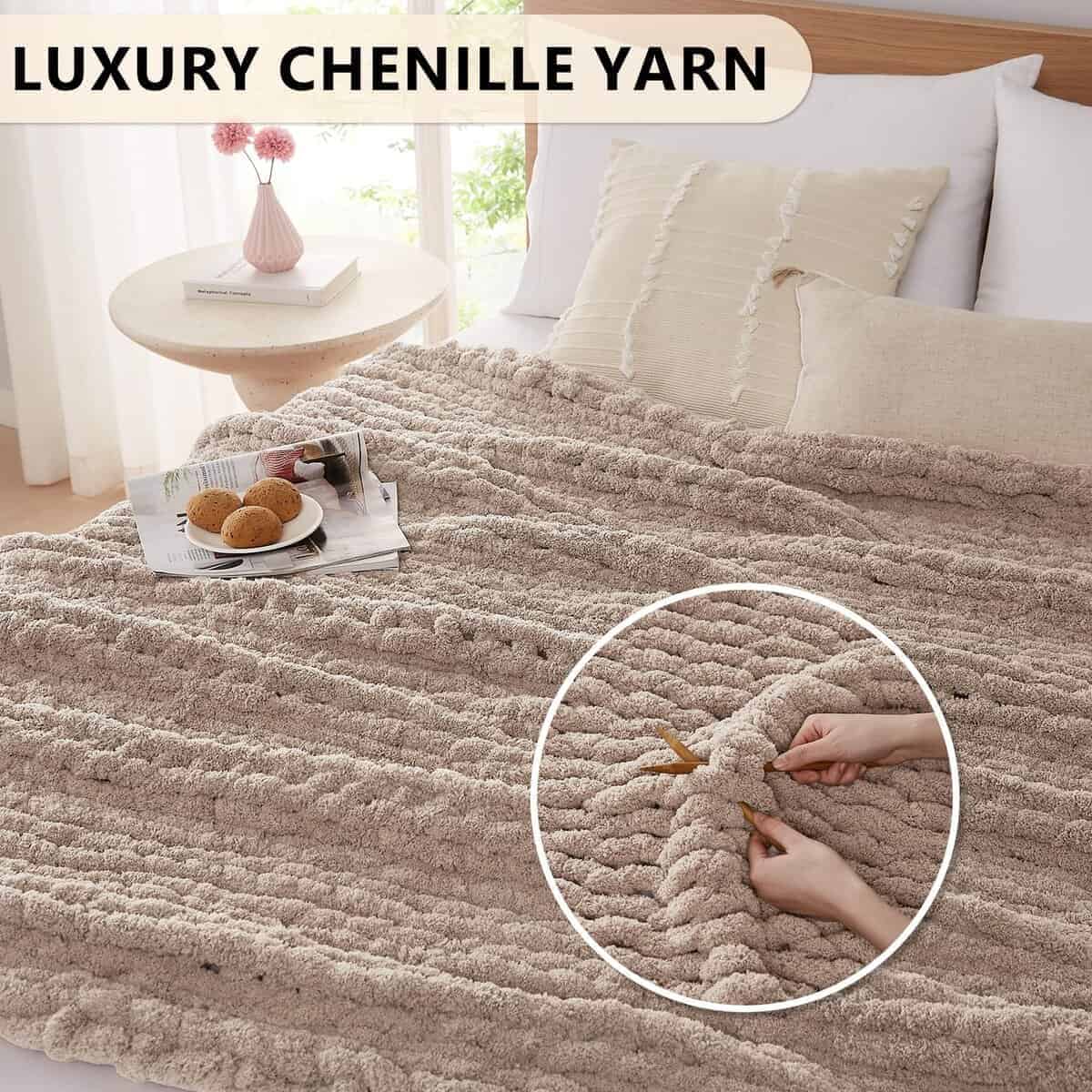 Manta de Punto Grueso L'AGRATY: 50''x60'' -Taupe Claro - Imagen 4