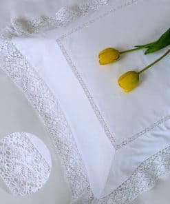 Set de 2 Fundas de Almohada de Encaje RANZNAZ Tamaño Euro,