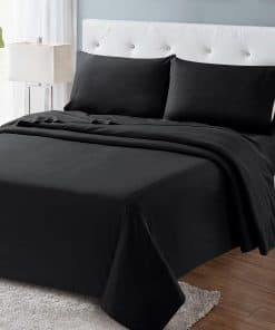 Juego de sábanas tamaño California King ILVOE, -Negro