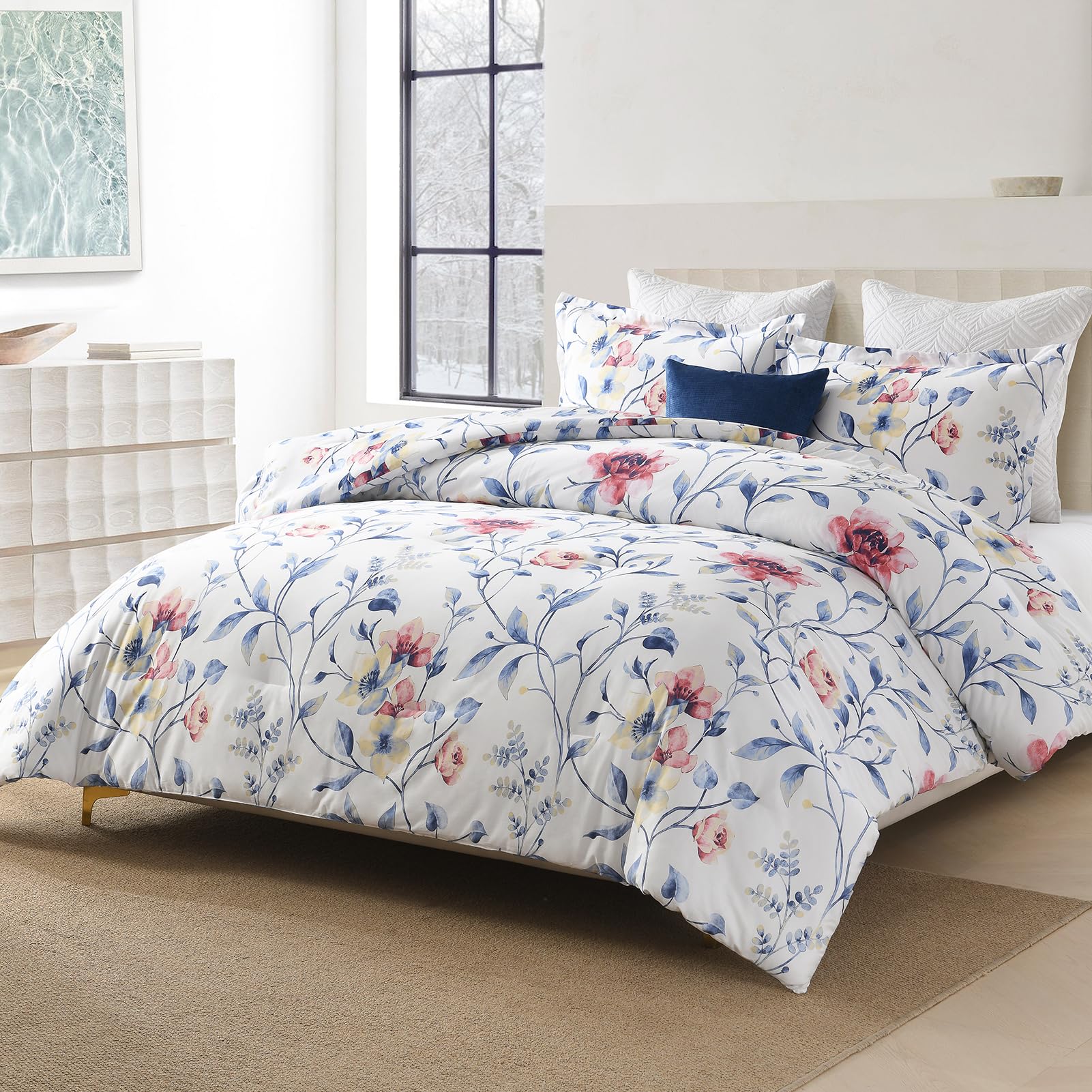 Juego de Edredón King Size DDUOXIN - -Rojo/Azul/Amarillo - Imagen 3