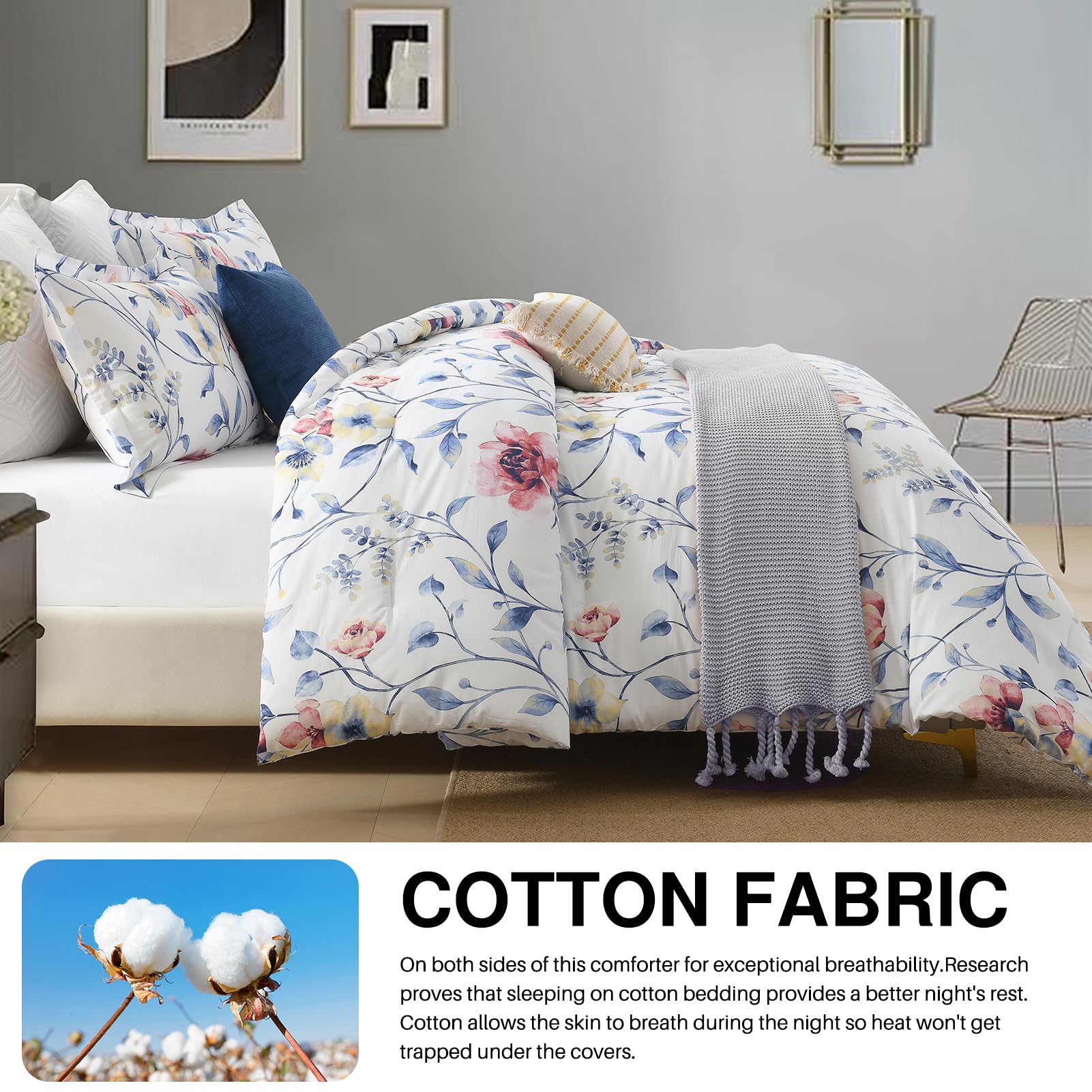 Juego de Edredón King Size DDUOXIN - -Rojo/Azul/Amarillo - Imagen 5