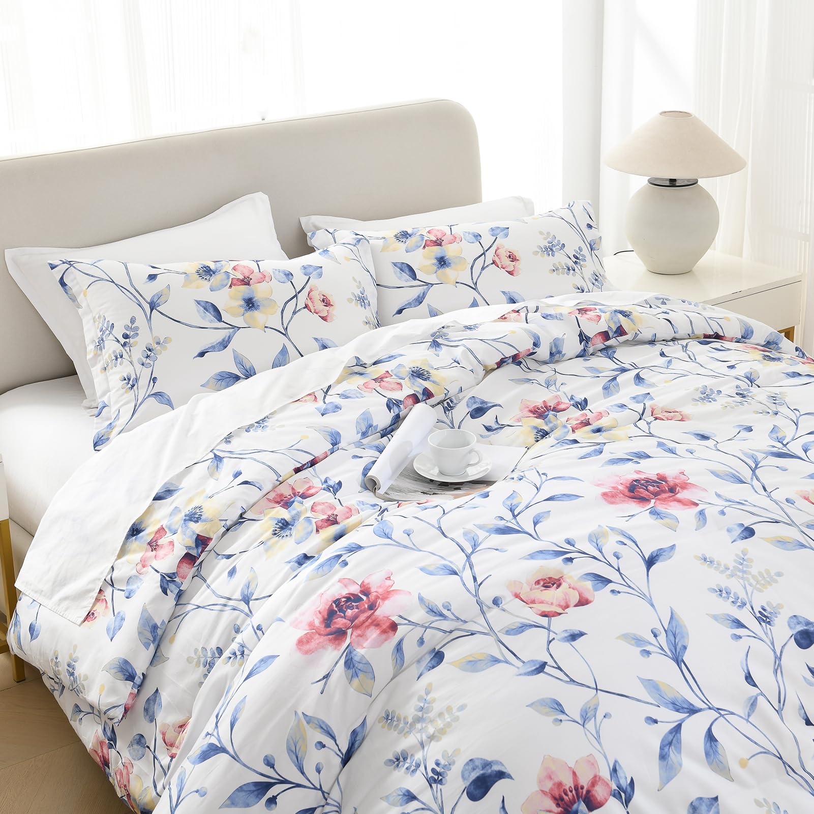 Juego de Edredón King Size DDUOXIN - -Rojo/Azul/Amarillo