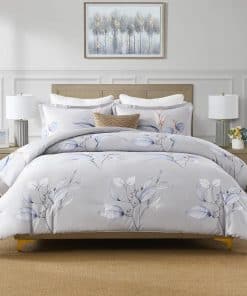 Juego de Edredón King Size DDUOXIN - -Gris/Azul/Amarillo