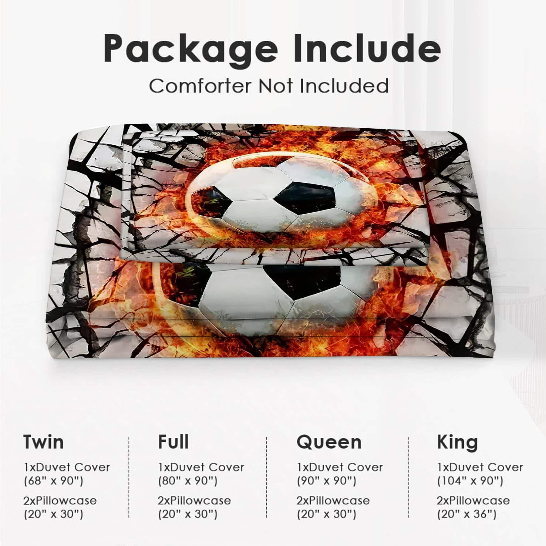 Juego de Ropa de Cama de Fútbol Twin Queen King Full Size - Imagen 7