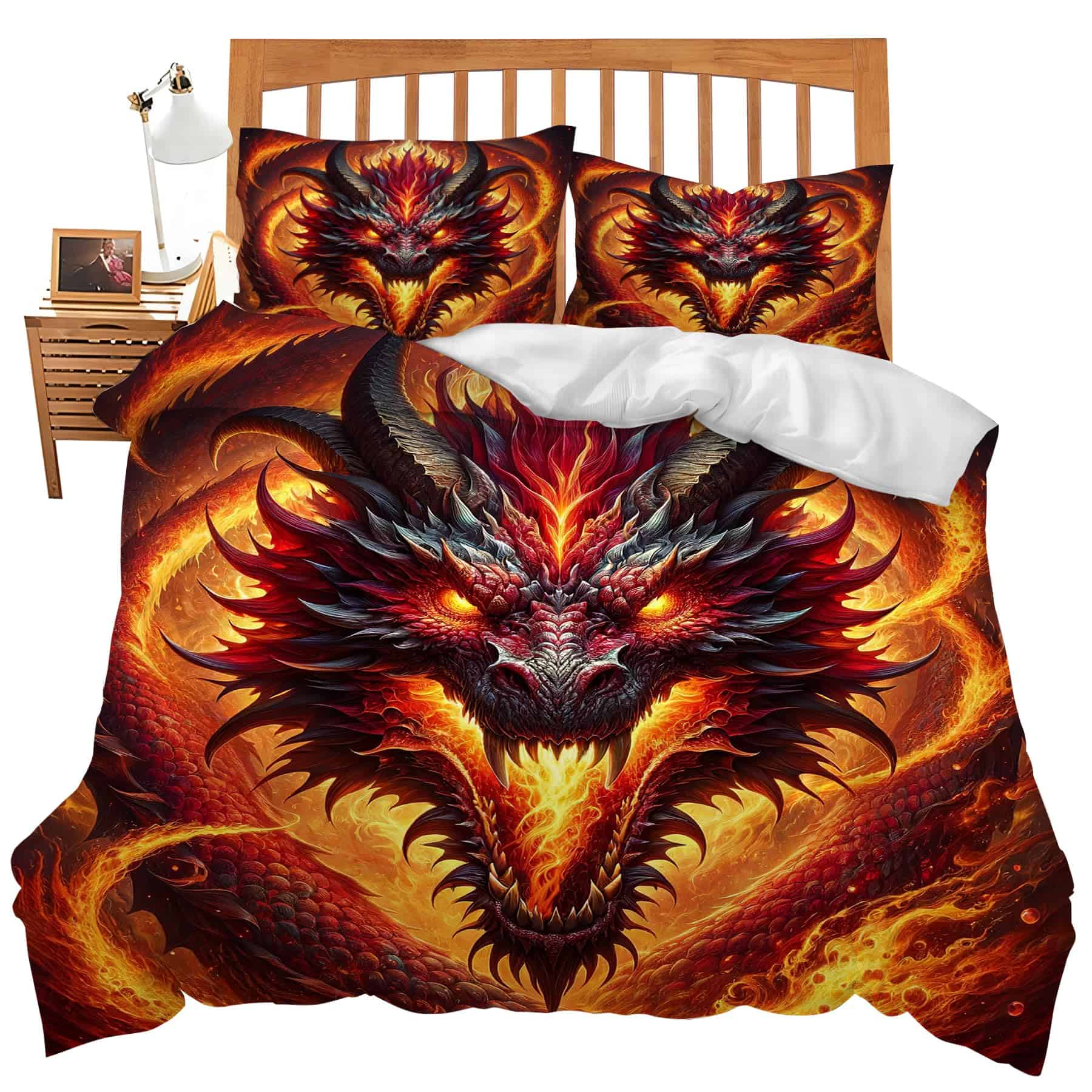 Juego de Ropa de Cama de Dragón Twin Queen King Tamaño