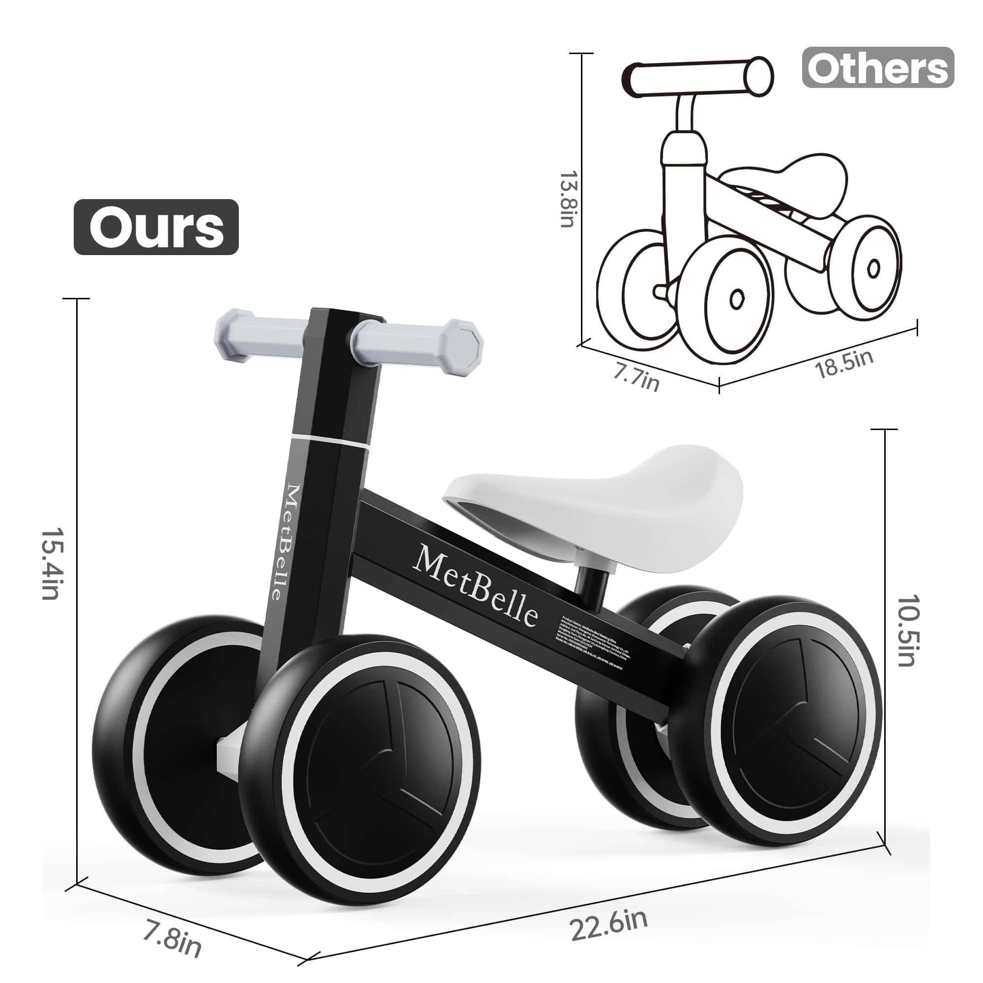 Bicicleta de Equilibrio para Bebés con Luces de Colores - Imagen 4