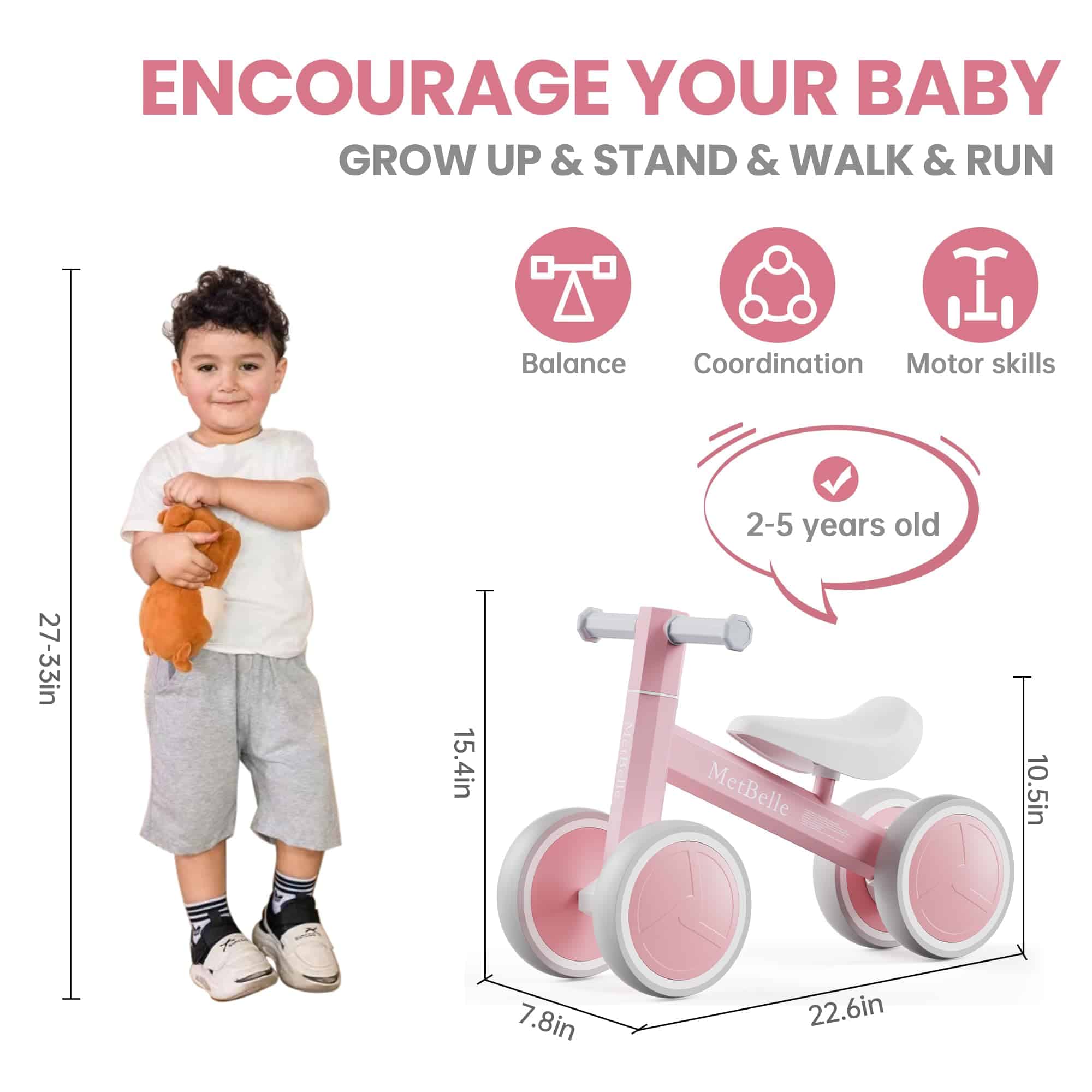 Bicicleta de equilibrio para bebés con iluminación colorida - Imagen 6