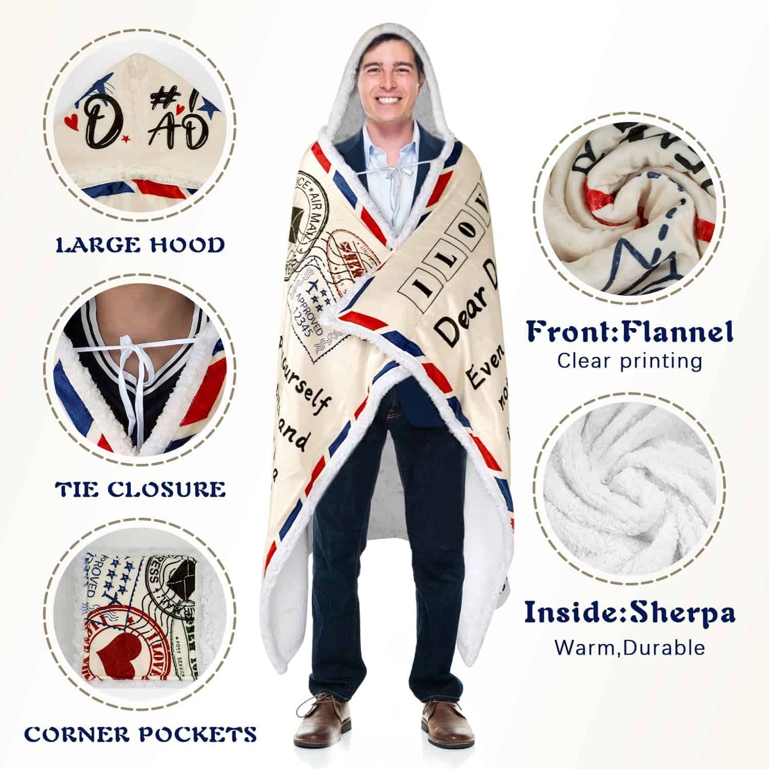 Regalos de Cumpleaños para Papá, Manta con Capucha Regalos - Imagen 4