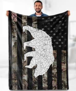 Manta con Temática de Oso y Bandera Americana - Regalo de