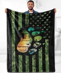 Manta de Bandera Americana con Oso - Tema de Caza de Osos