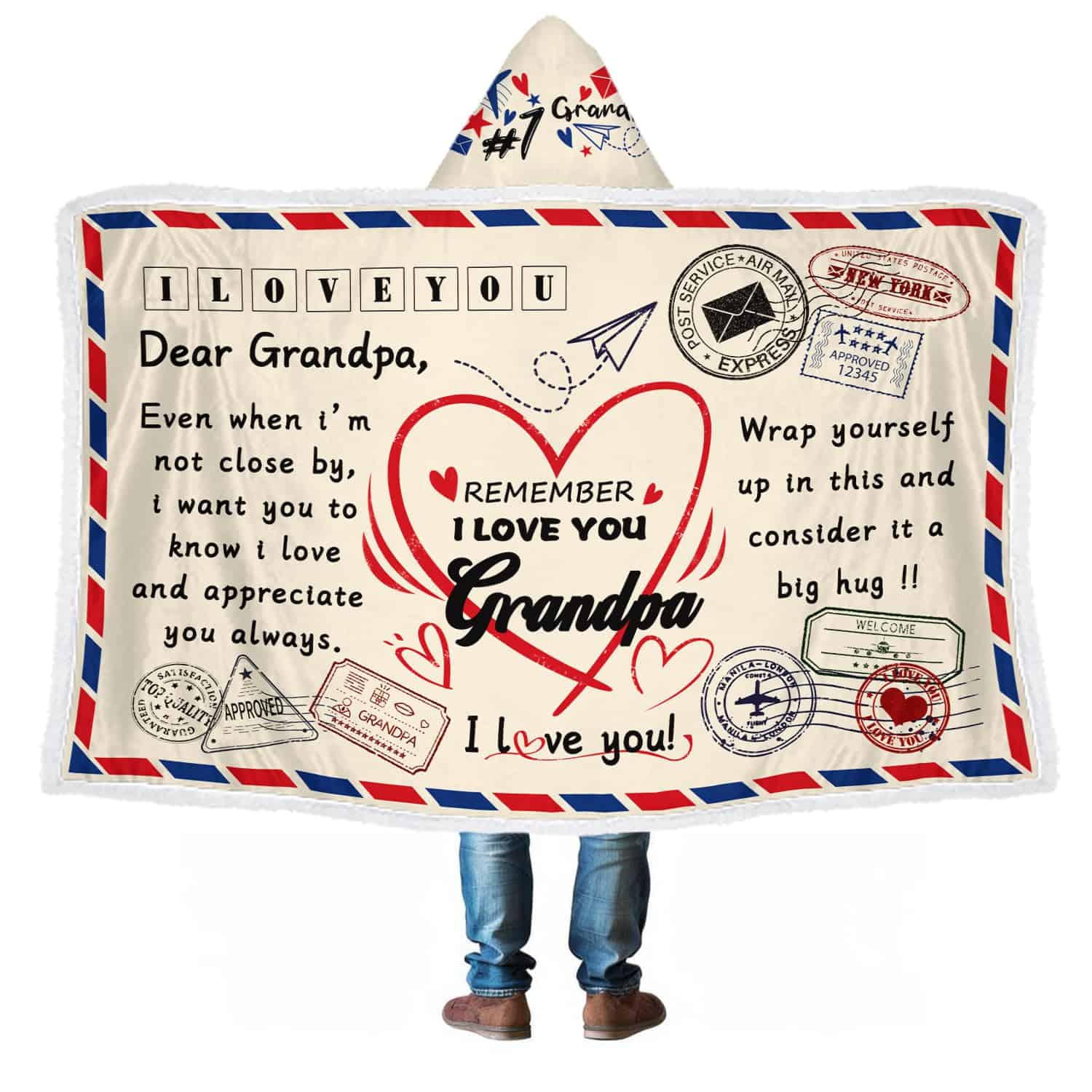 Regalos para Abuelo, Manta con Capucha de Sherpa, Regalos