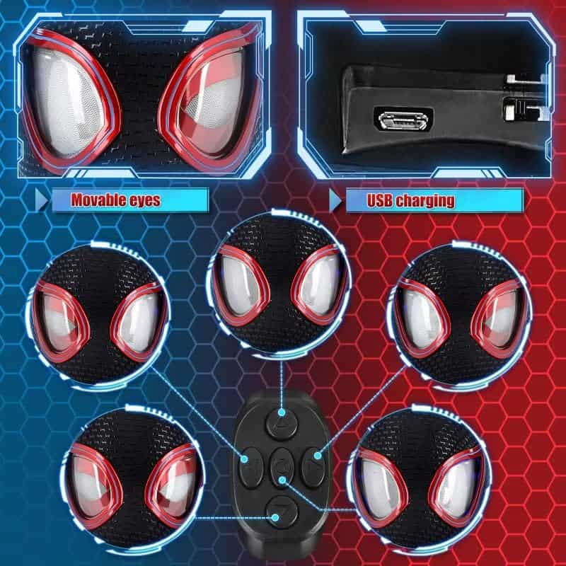 Máscara de superhéroe eléctrica Spider con ojos móviles - - Imagen 6