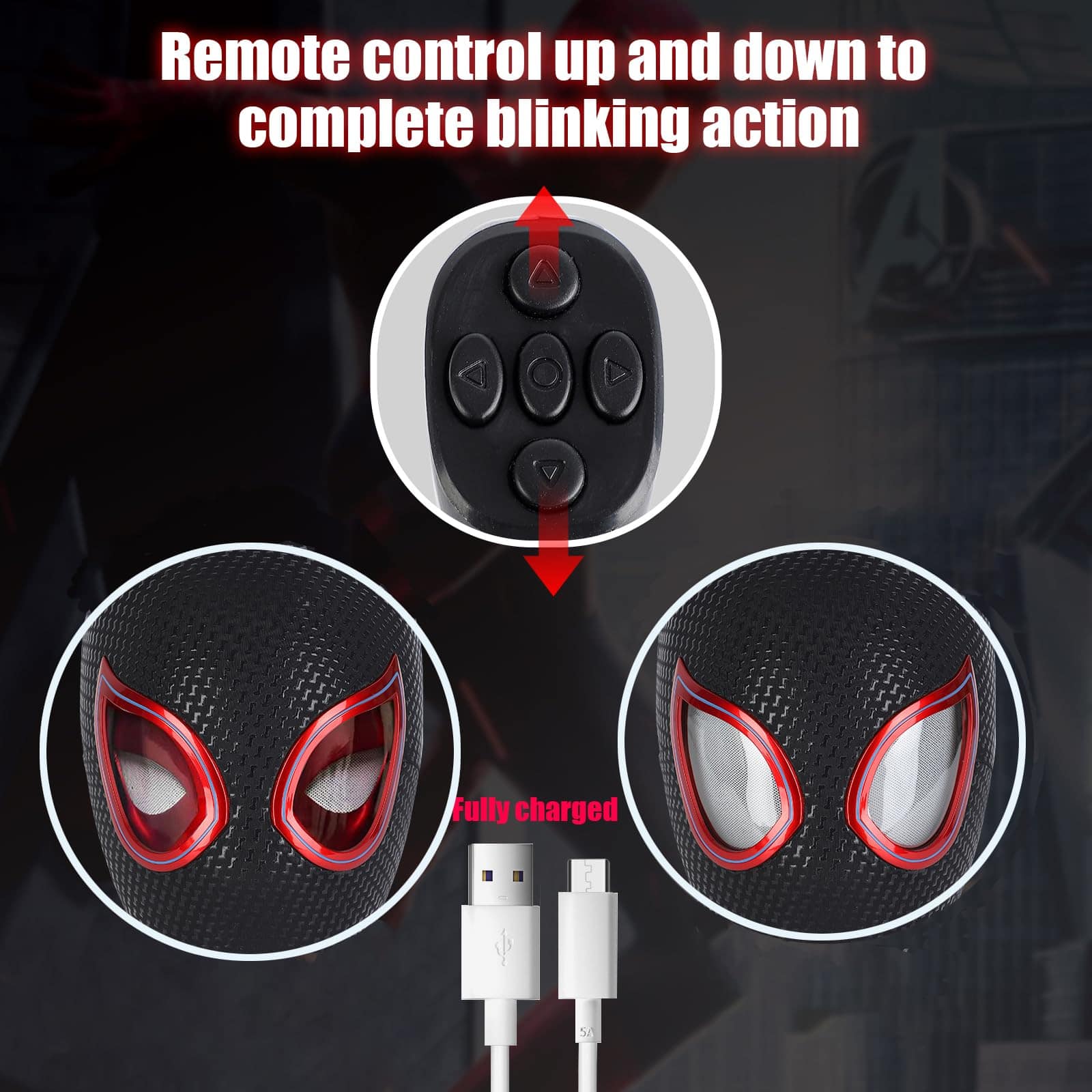 Máscara de superhéroe eléctrica Spider con ojos móviles - - Imagen 3