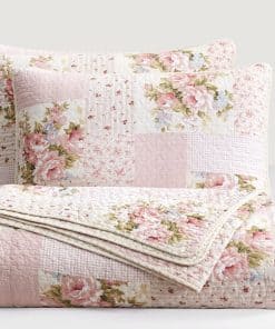 Set de Edredón Chezmoi Collection Rosy de 3 Piezas tamaño