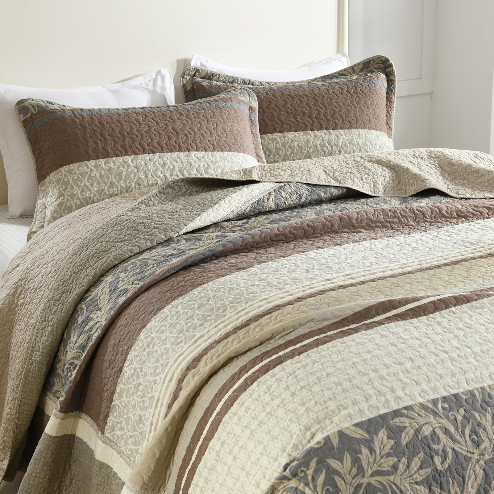 Juego de Colcha de Cama SahSahCasa 120"x102" 100% Algodón, - Imagen 8