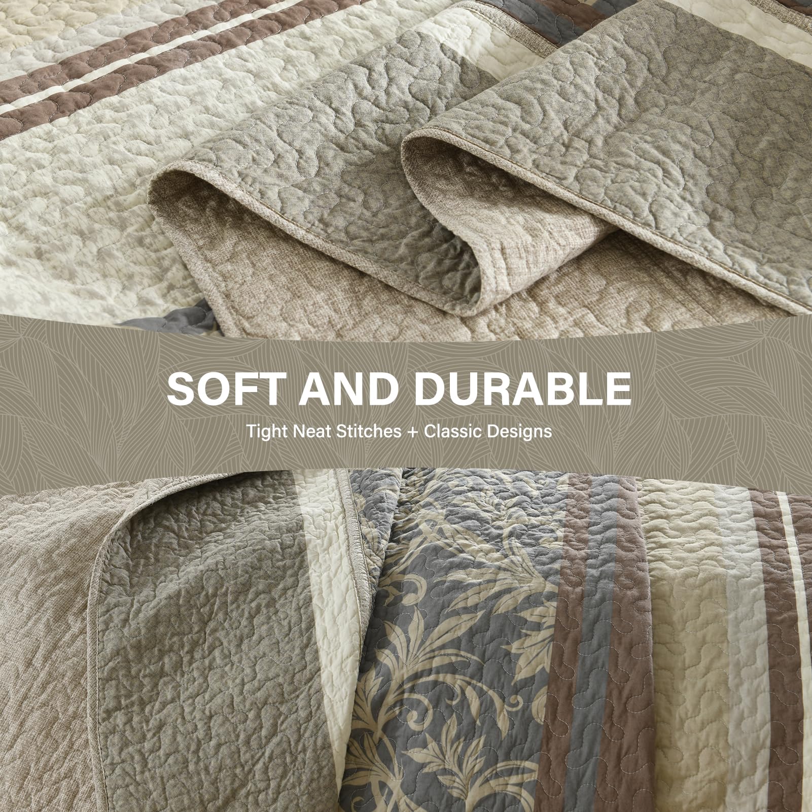 Juego de Colcha de Cama SahSahCasa 120"x102" 100% Algodón, - Imagen 6