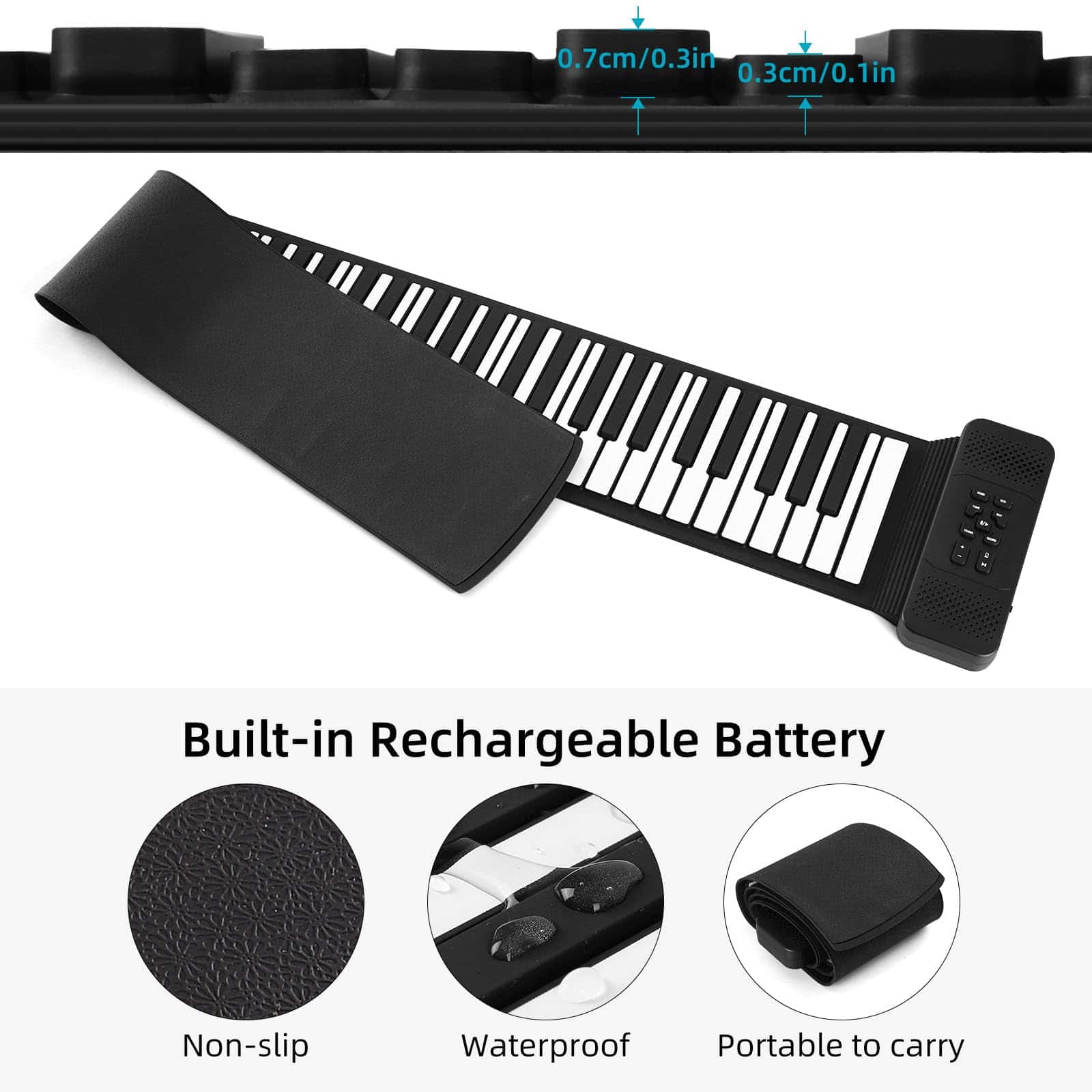 Piano Plegable para Niños Lujex, Teclado Digital Flexible - Imagen 6