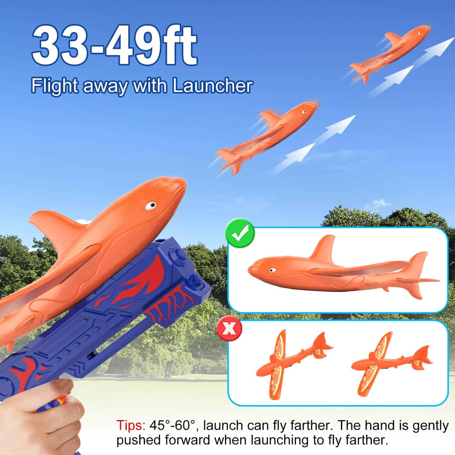 UNCANZEA 6 Pack Dreamy Ocean Foam Airplane Launcher Toys, - Imagen 3