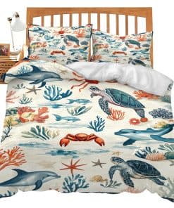Juego de Cama Oceánico Set de Conforter Tema Tortuga Marina