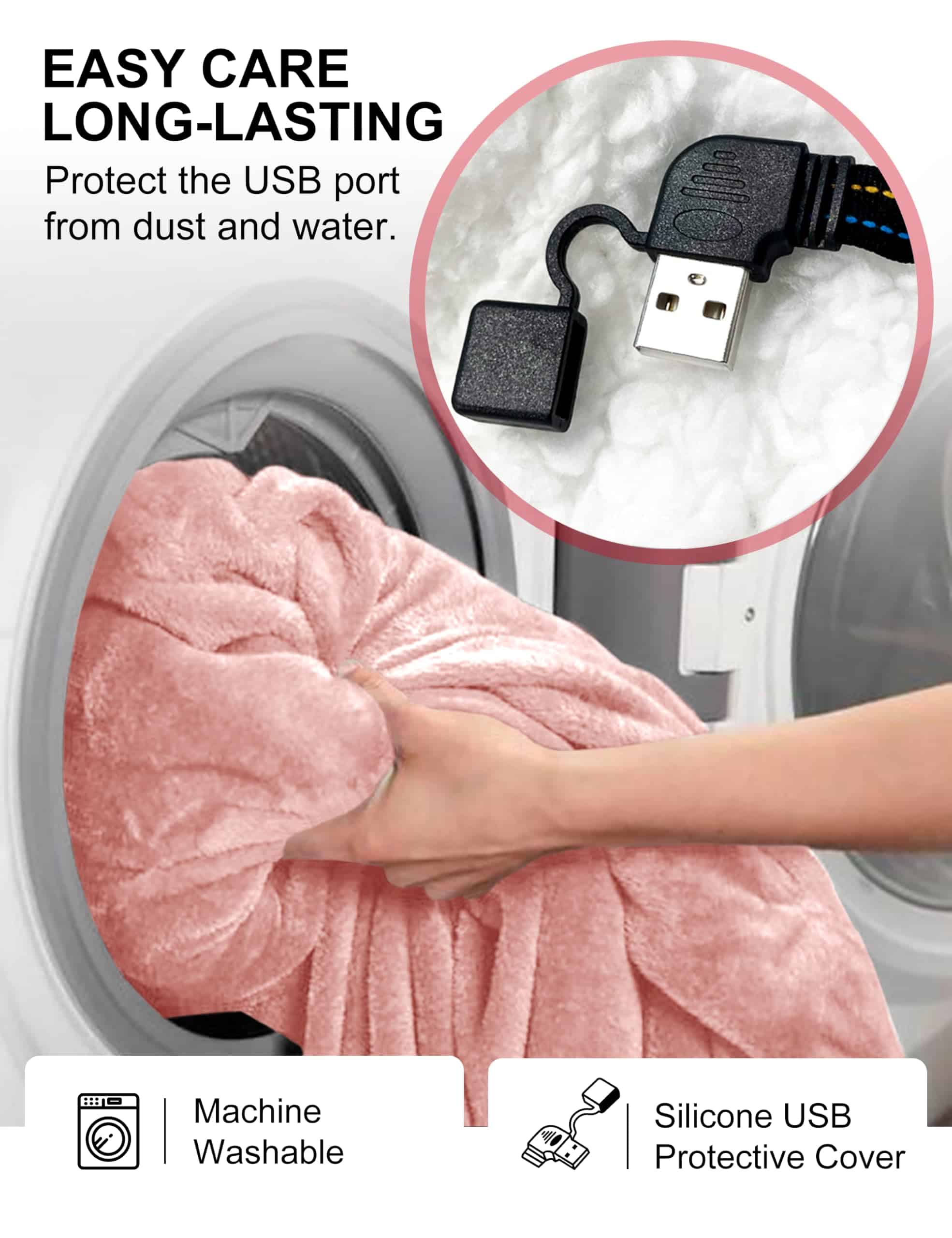 Manta con capucha eléctrica con calefacción KFUBUO, Manta - Imagen 7