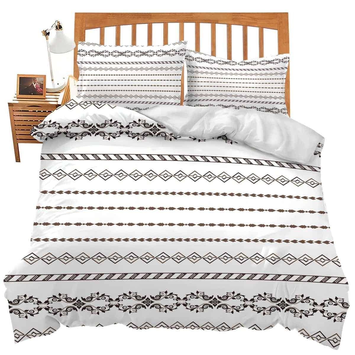 Juego de Ropa de Cama Azteca Boho Tema Geométrico Juego de