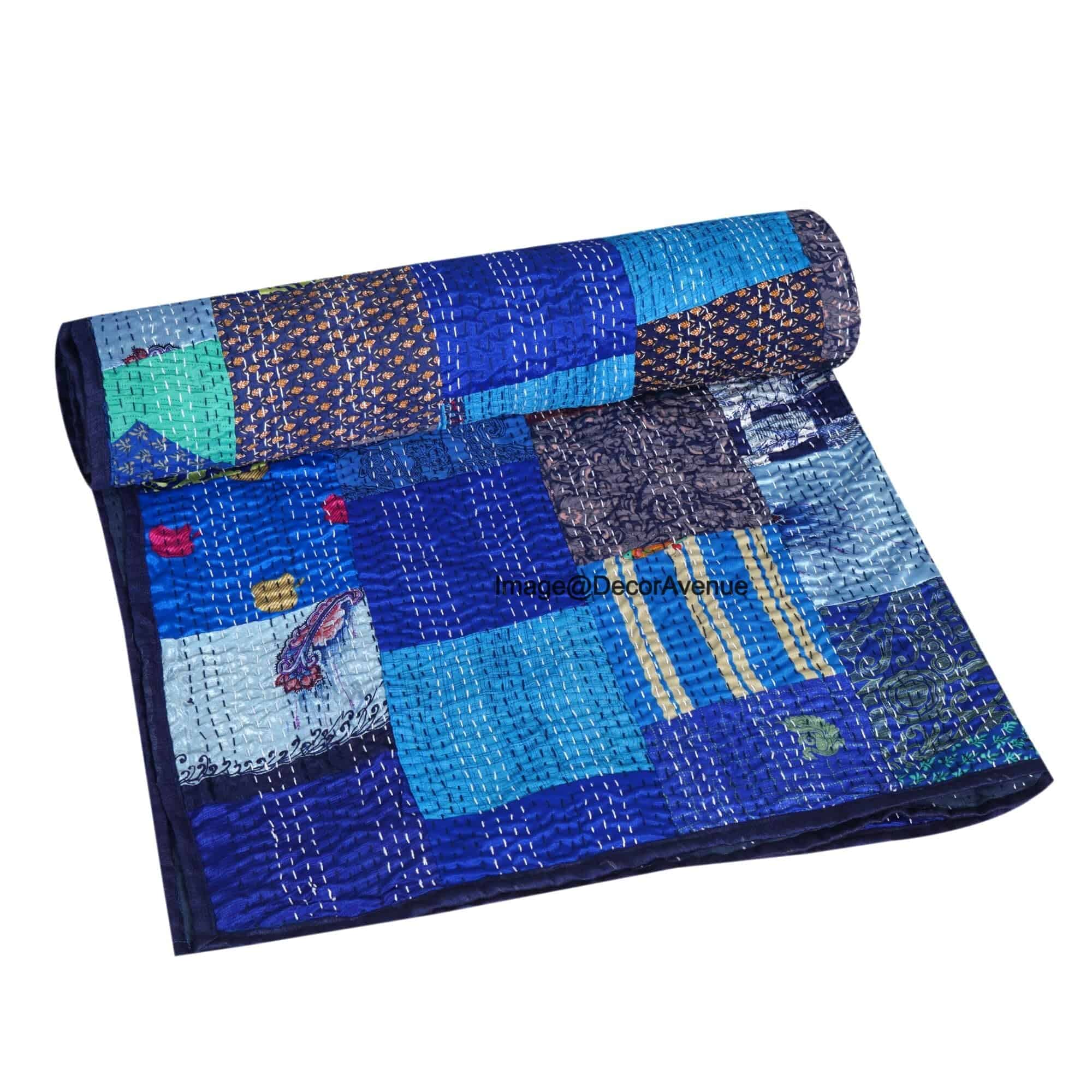 Colcha de Patchwork Kantha DecorAvenue, Manta, Cubrecama de