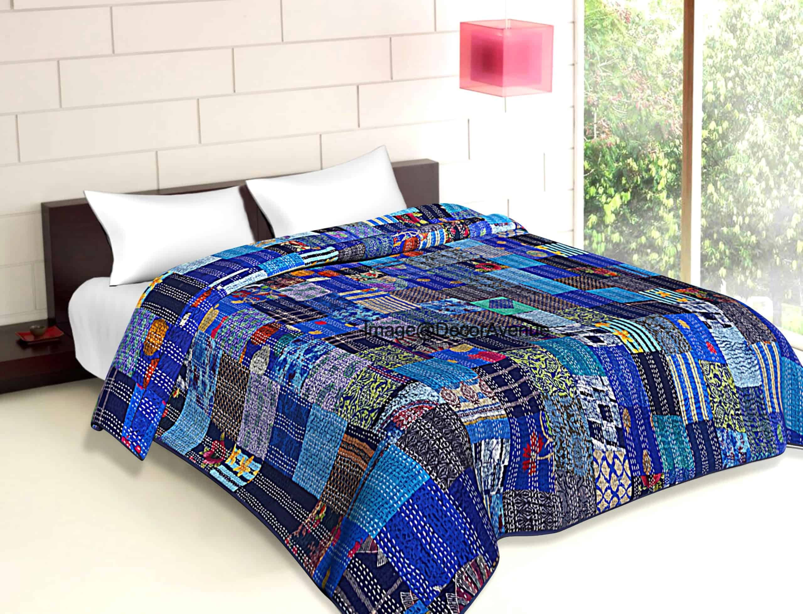 Colcha de Patchwork Kantha DecorAvenue, Manta, Cubrecama de - Imagen 5