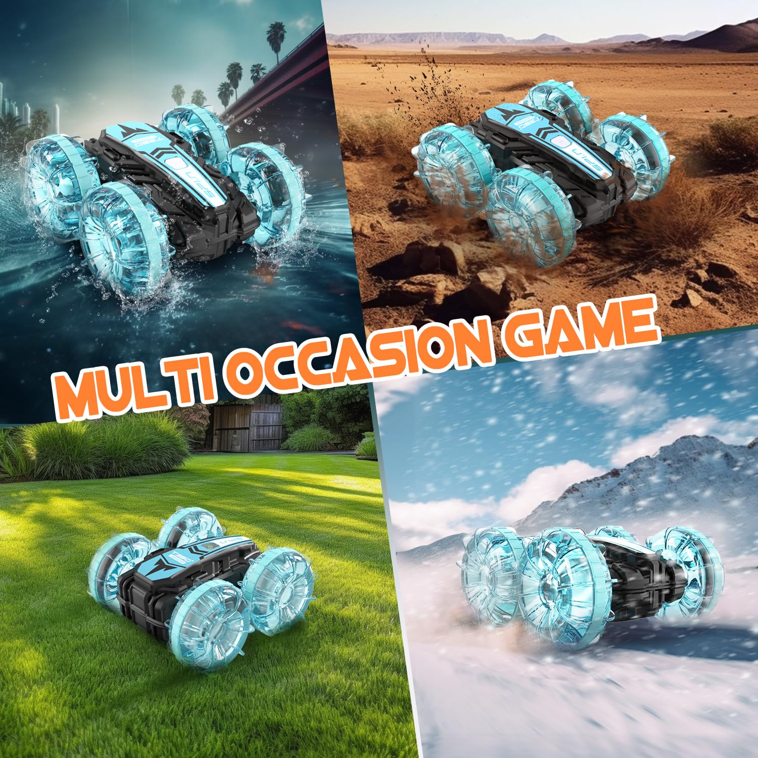 Korffe Coche de Control Remoto, Coches RC Anfibio para - Imagen 3