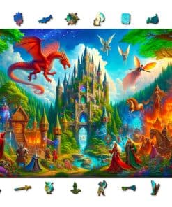 Rompecabezas de Madera de 1000 Piezas - Castillo de Dragón