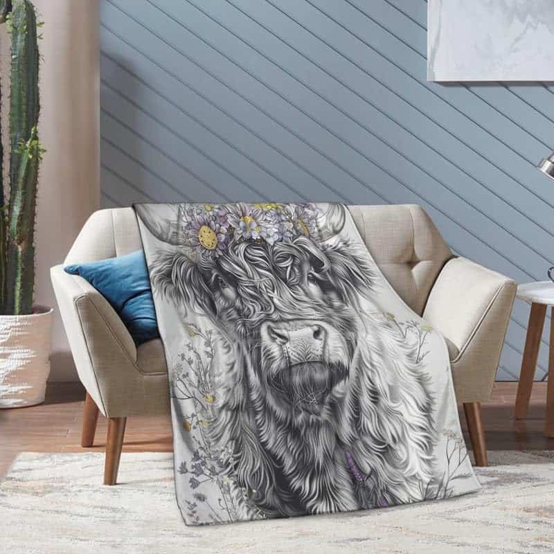 Manta de Vaca de las Montañas Manta de Vaca de Franela - Imagen 8