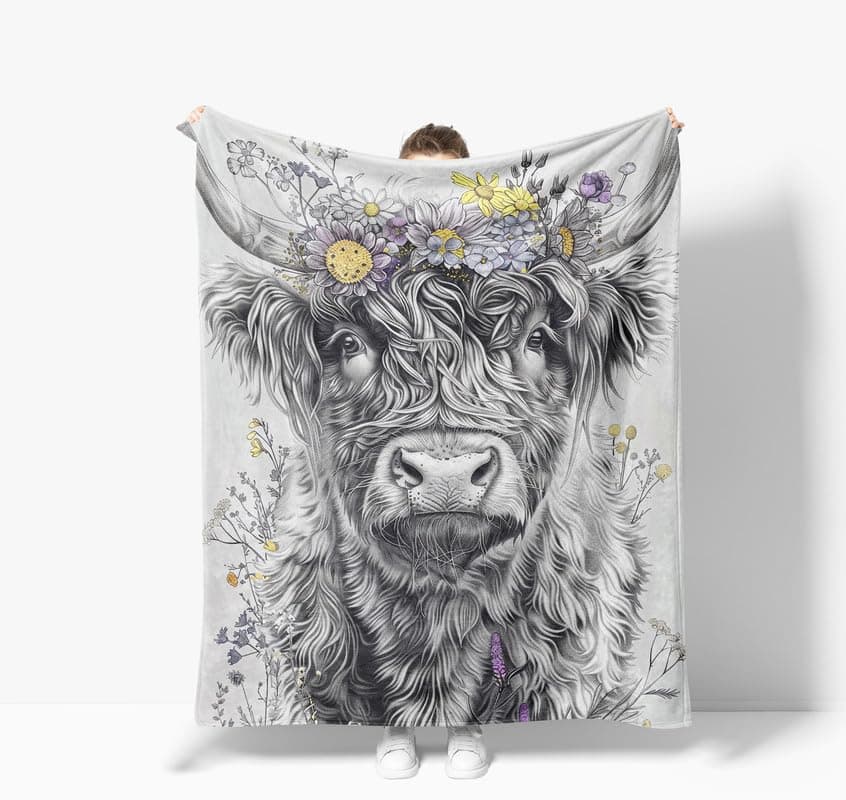 Manta de Vaca de las Montañas Manta de Vaca de Franela