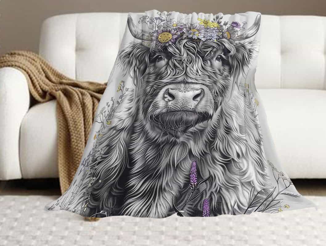 Manta de Vaca de las Montañas Manta de Vaca de Franela - Imagen 3