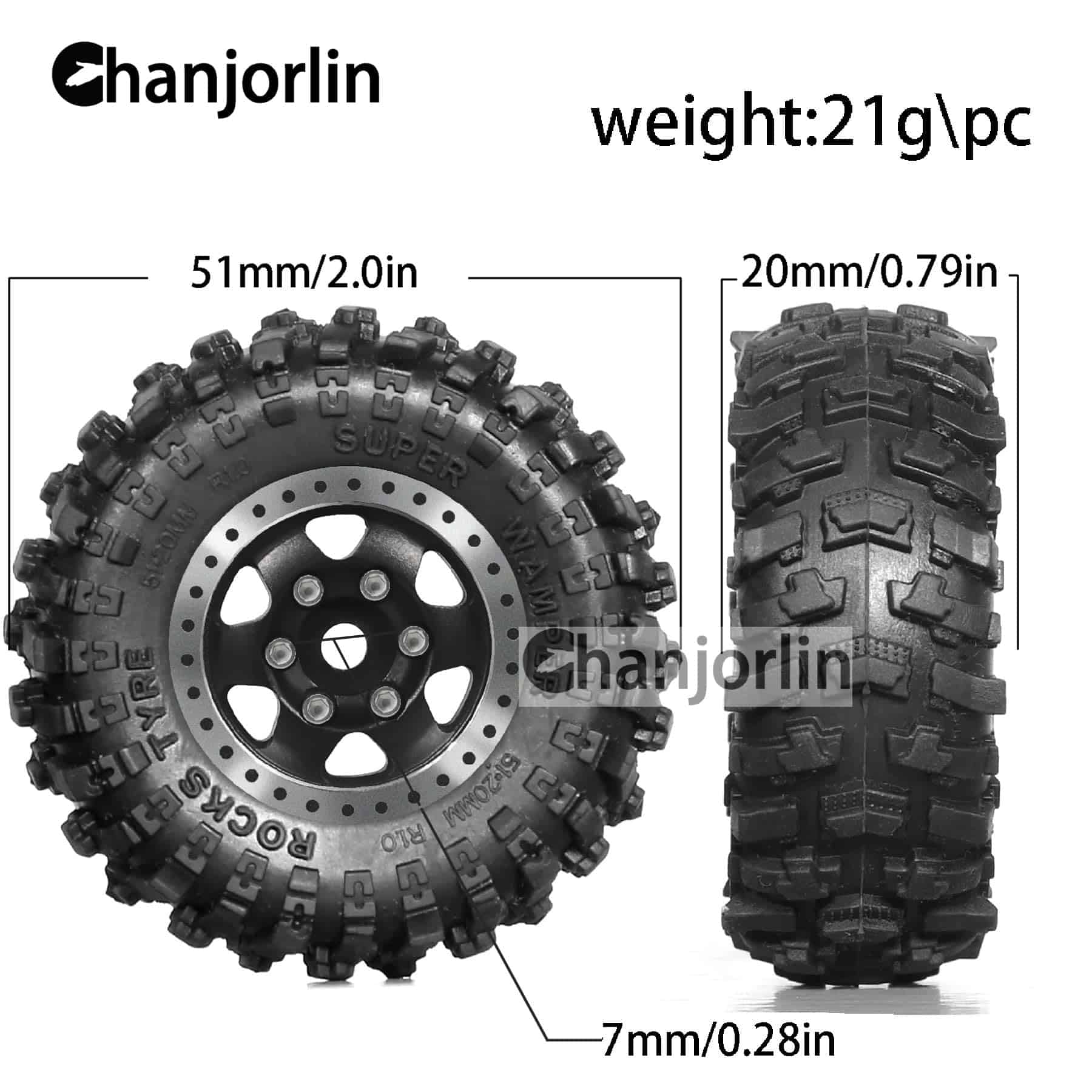 Neumáticos y Ruedas Beadlock Chanjorlin 1.0 Offset -2.5mm - Imagen 3