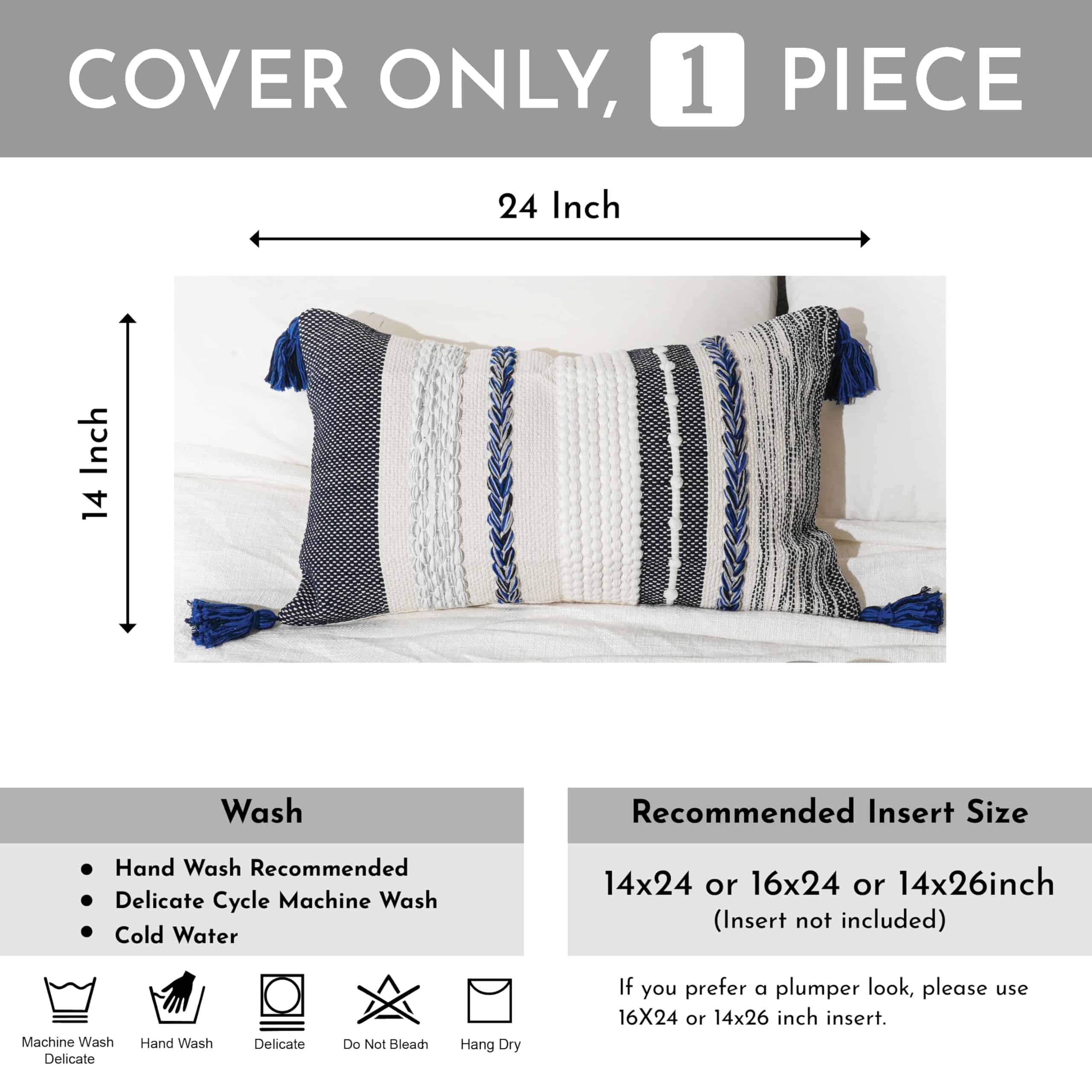 Funda de Almohada Decorativa Lumbar BlissBlush 14x24 Estilo - Imagen 4