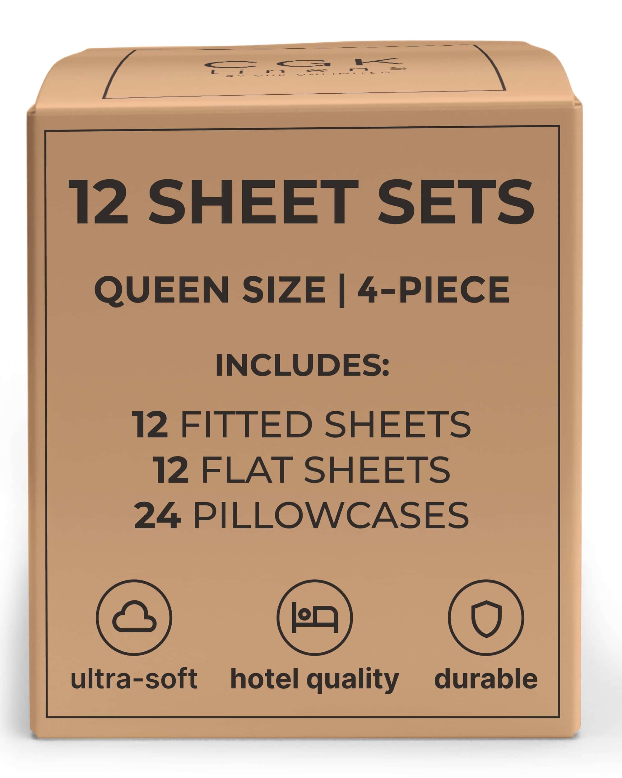 Paquete a Granel de 12 Juegos de Sábanas - -Negro