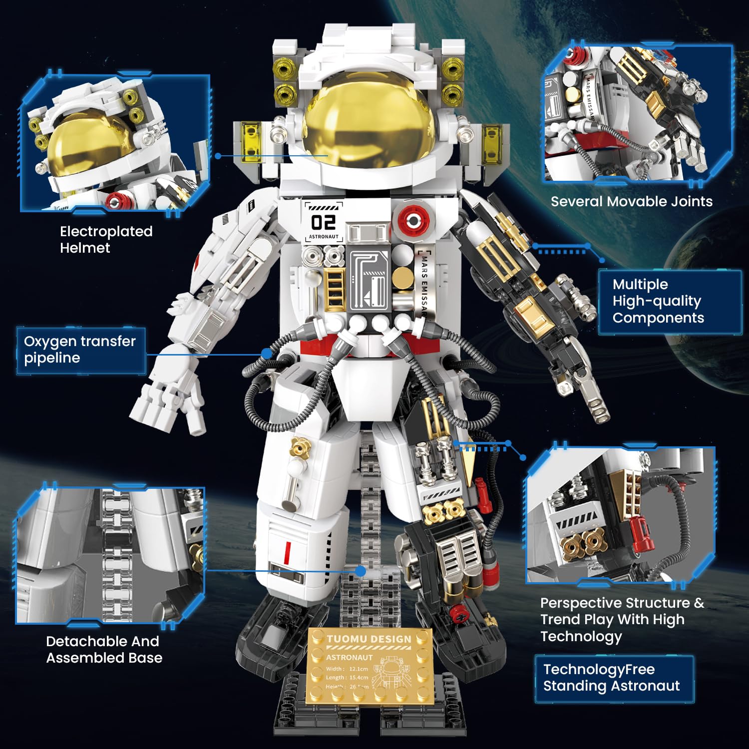 Kit de Construcción de Astronauta Espacial PeachLeaf, - Imagen 4