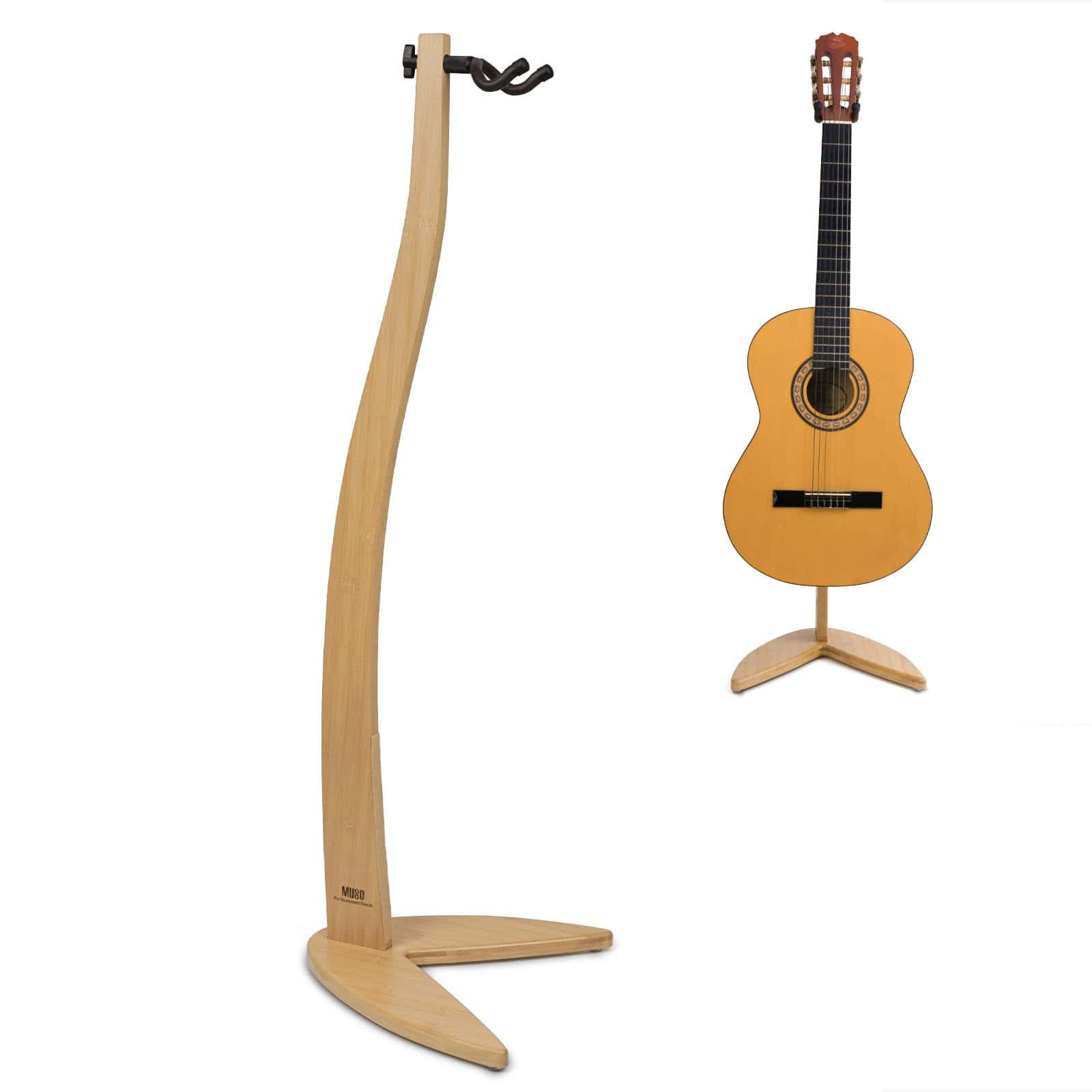 Soporte de Guitarra y Bajo MUSO, Soporte de Madera Maciza