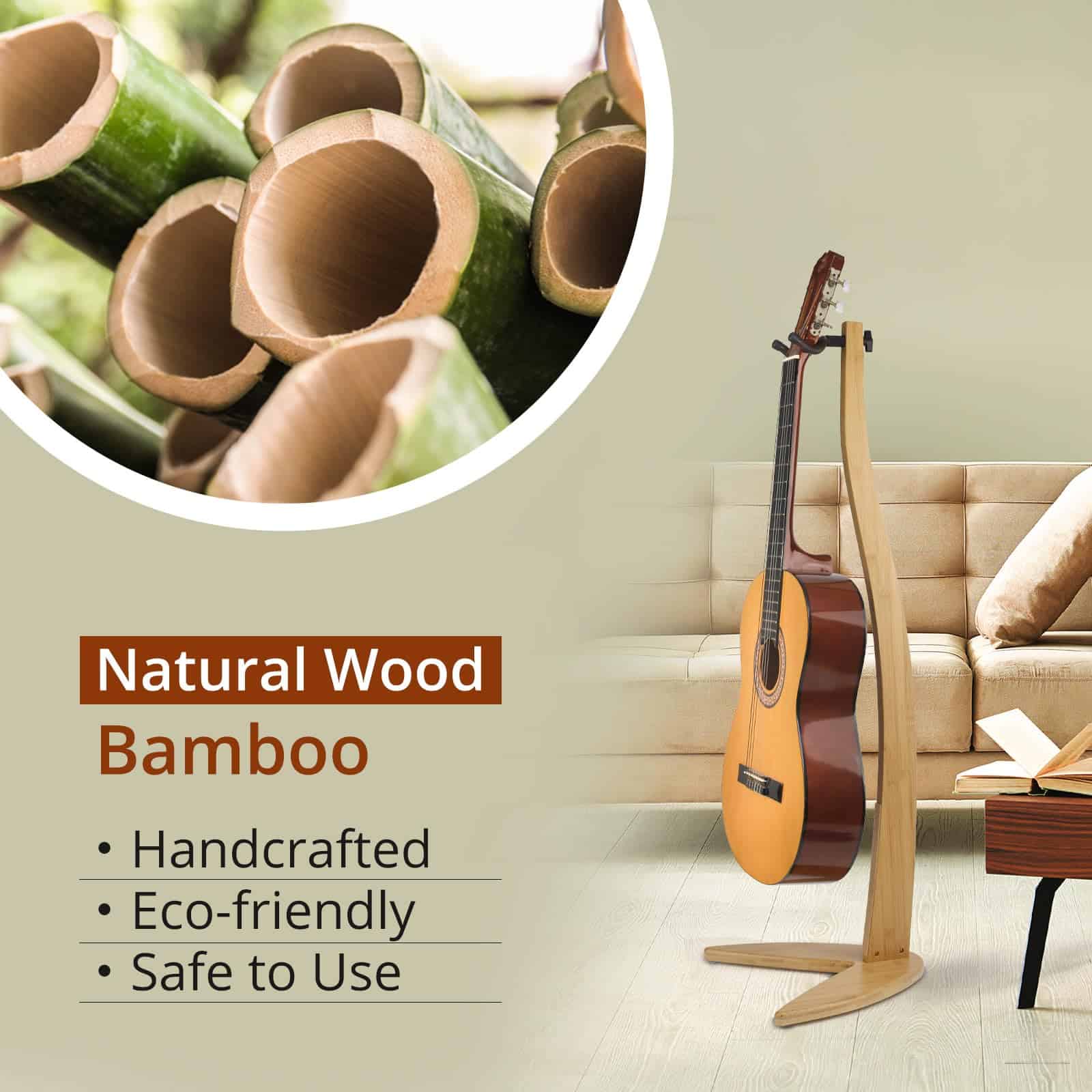 Soporte de Guitarra y Bajo MUSO, Soporte de Madera Maciza - Imagen 3