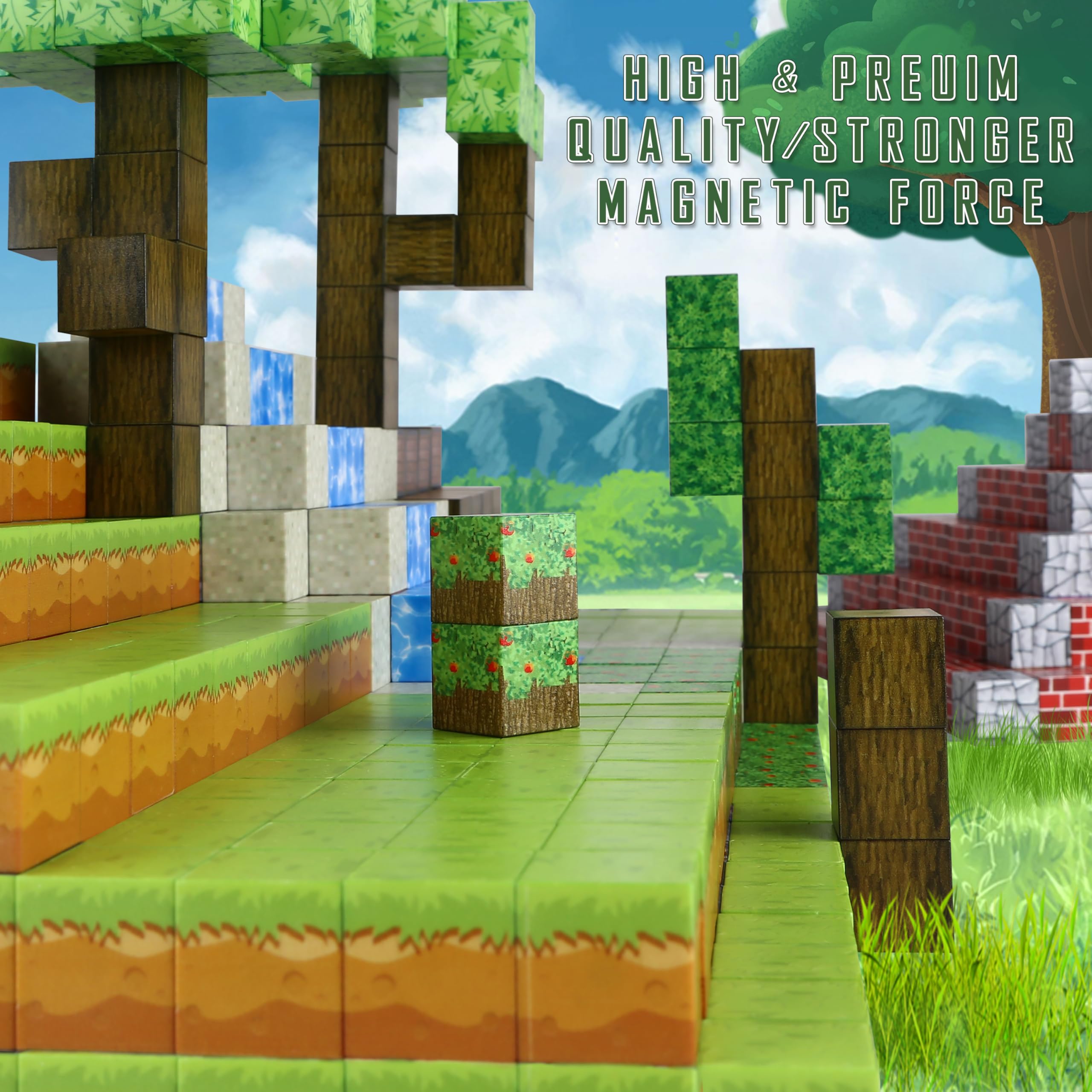 QCCX Bloques Magnéticos, 101 PCS Set de Cubos Magnéticos - Imagen 3