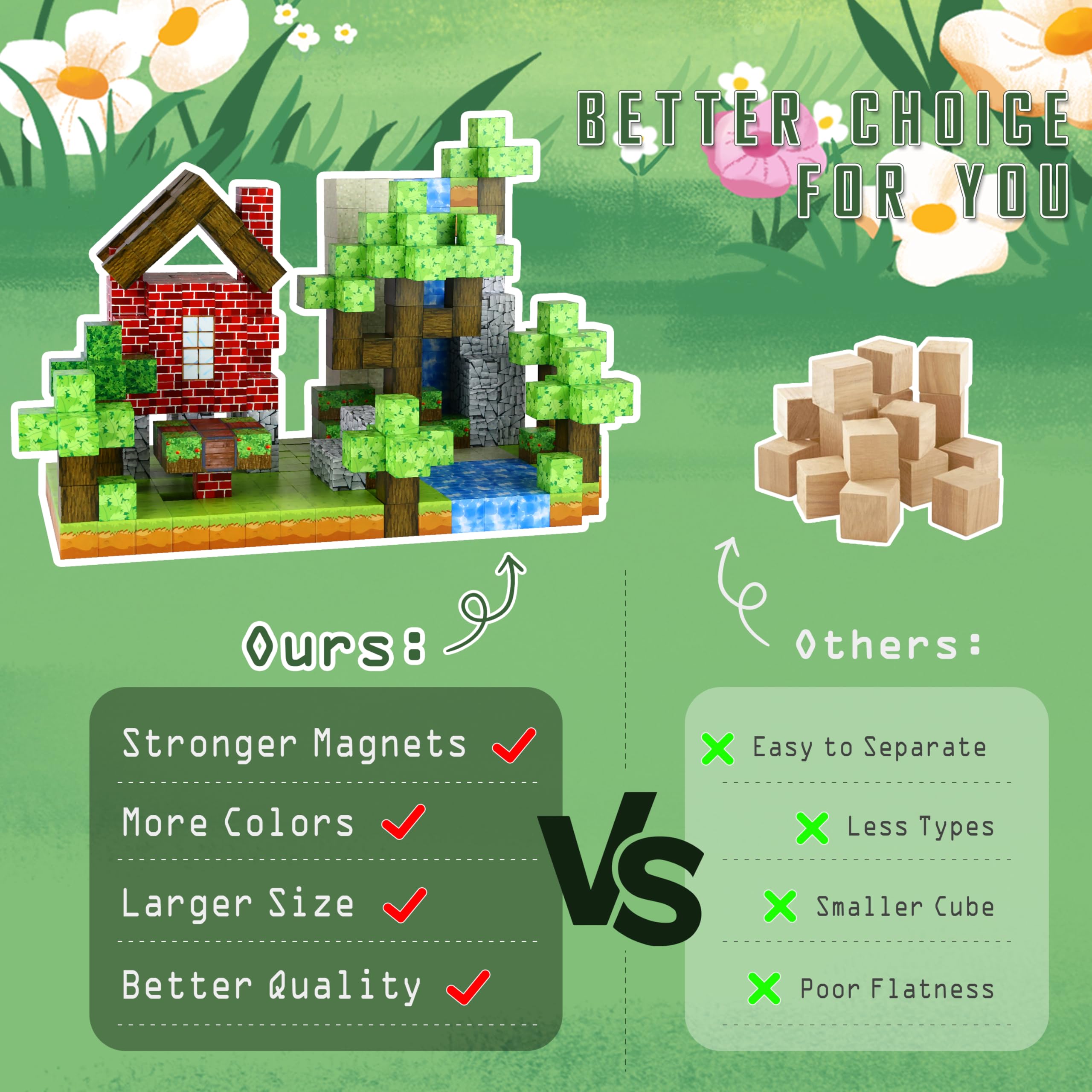 QCCX Bloques Magnéticos, 101 PCS Set de Cubos Magnéticos - Imagen 6