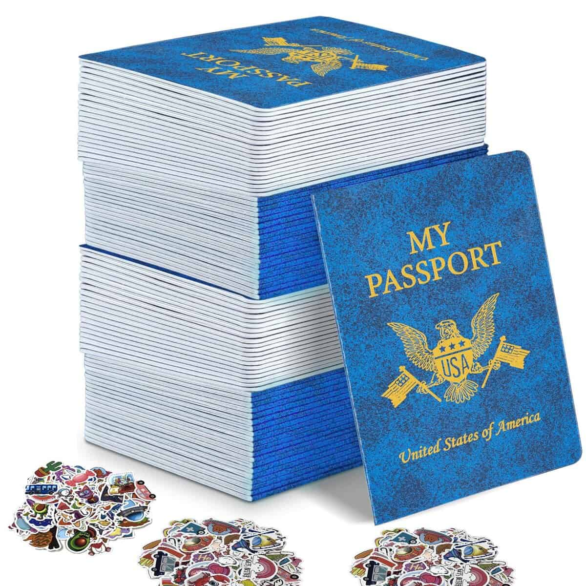 60 Pcs Libretas de Pasaporte en Blanco 600 Pegatinas de