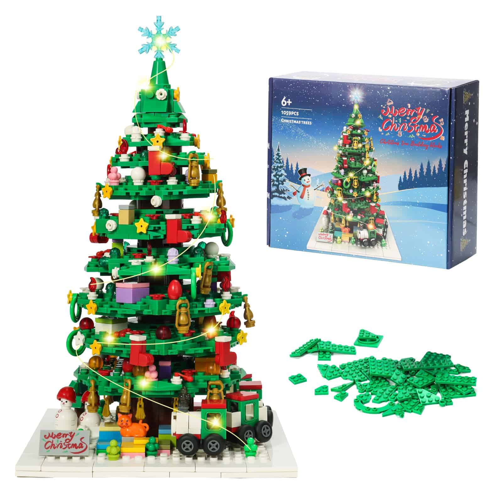Set de Construcción de Árbol de Navidad para Niños, Bloques
