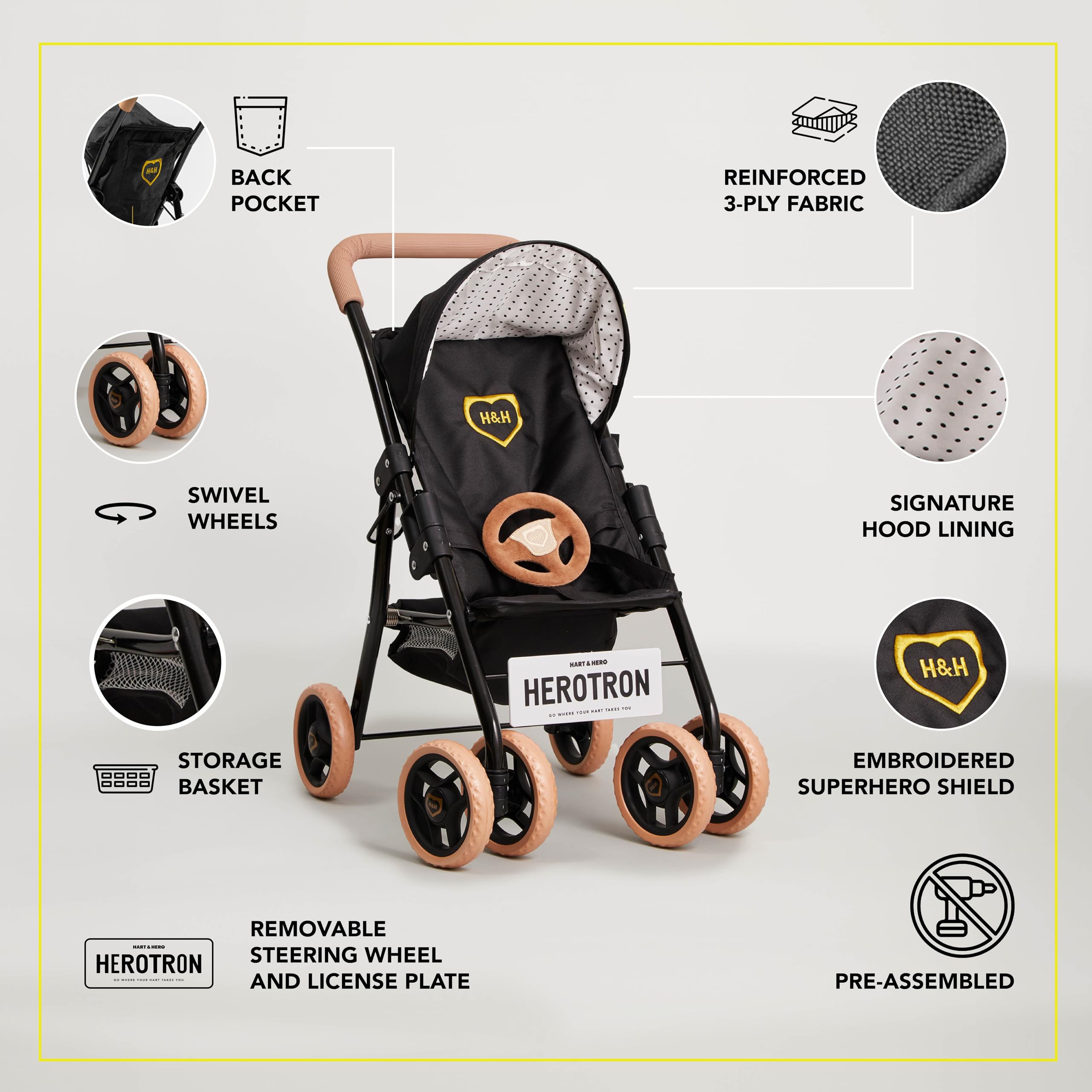 Carriola de muñecas inspirada en superhéroes Herotron de - Imagen 7