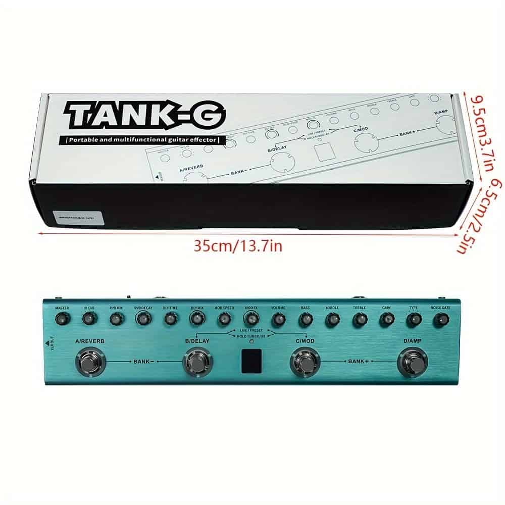 Pedal de efectos de guitarra TANK-G Digital con Reverb, - Imagen 3