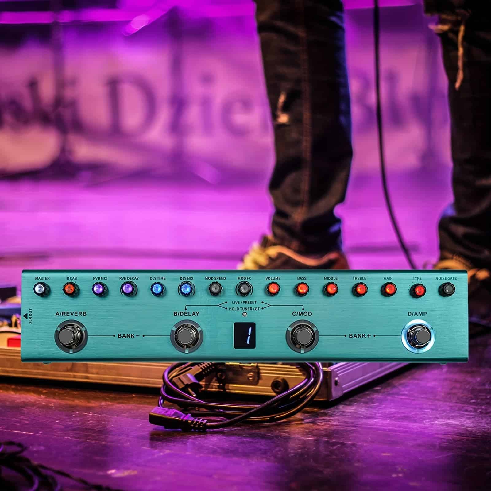 Pedal de efectos de guitarra TANK-G Digital con Reverb, - Imagen 4