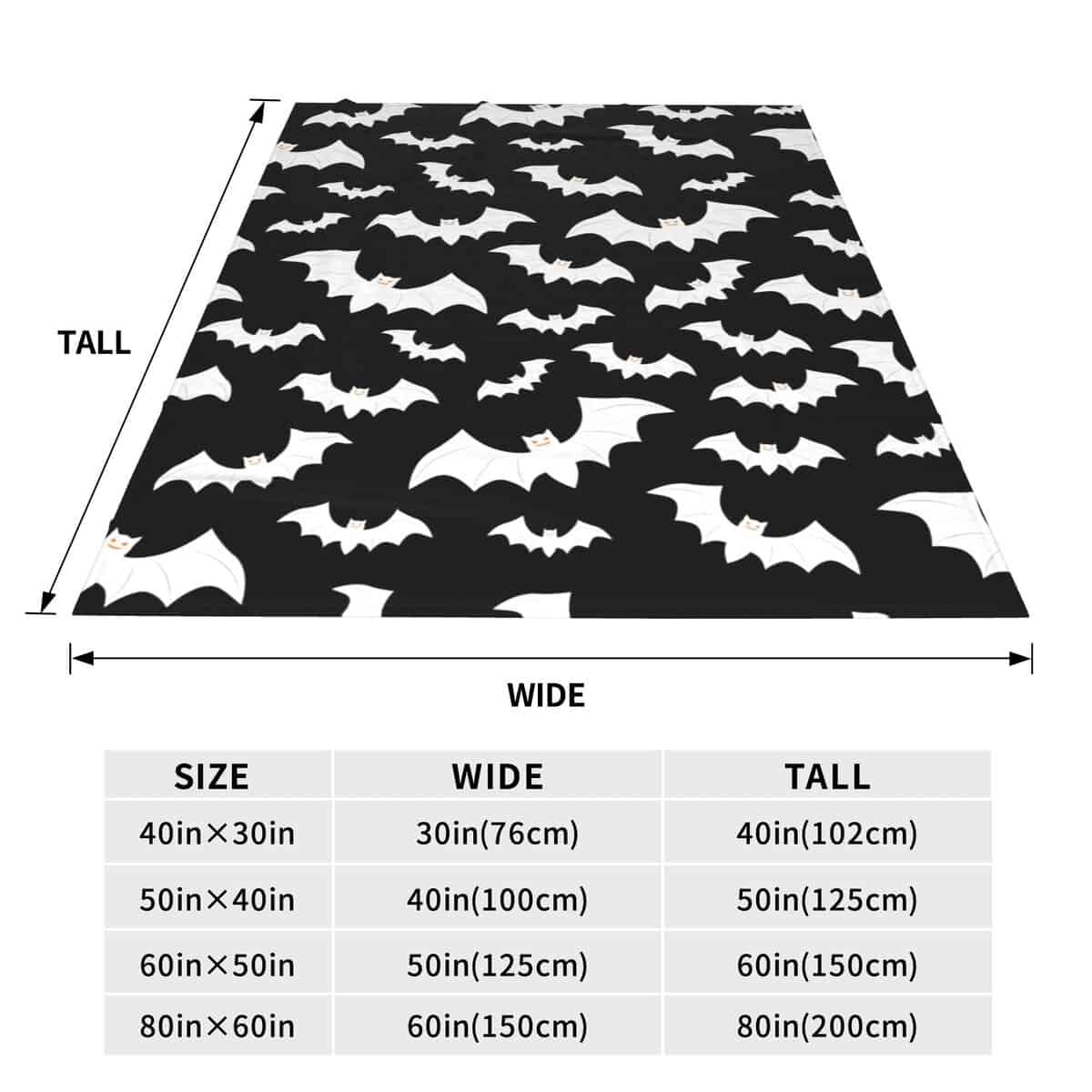 Manta Gótica de Murciélagos para Halloween THOEWONG - Manta - Imagen 3